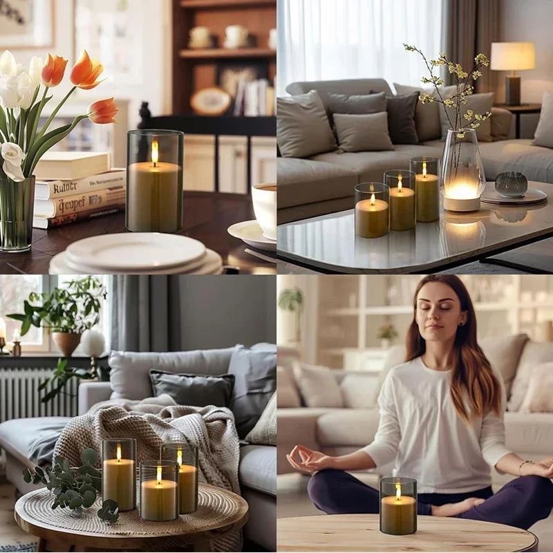 Flameless Flickering Candle Set